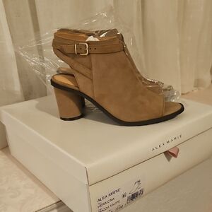 Alex Marie Women's Taupe Block Heel Sandals